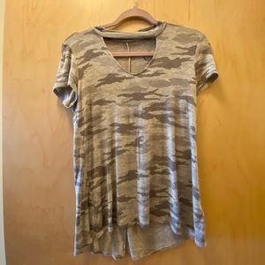 Maurices Cute Cut Out Camo Top